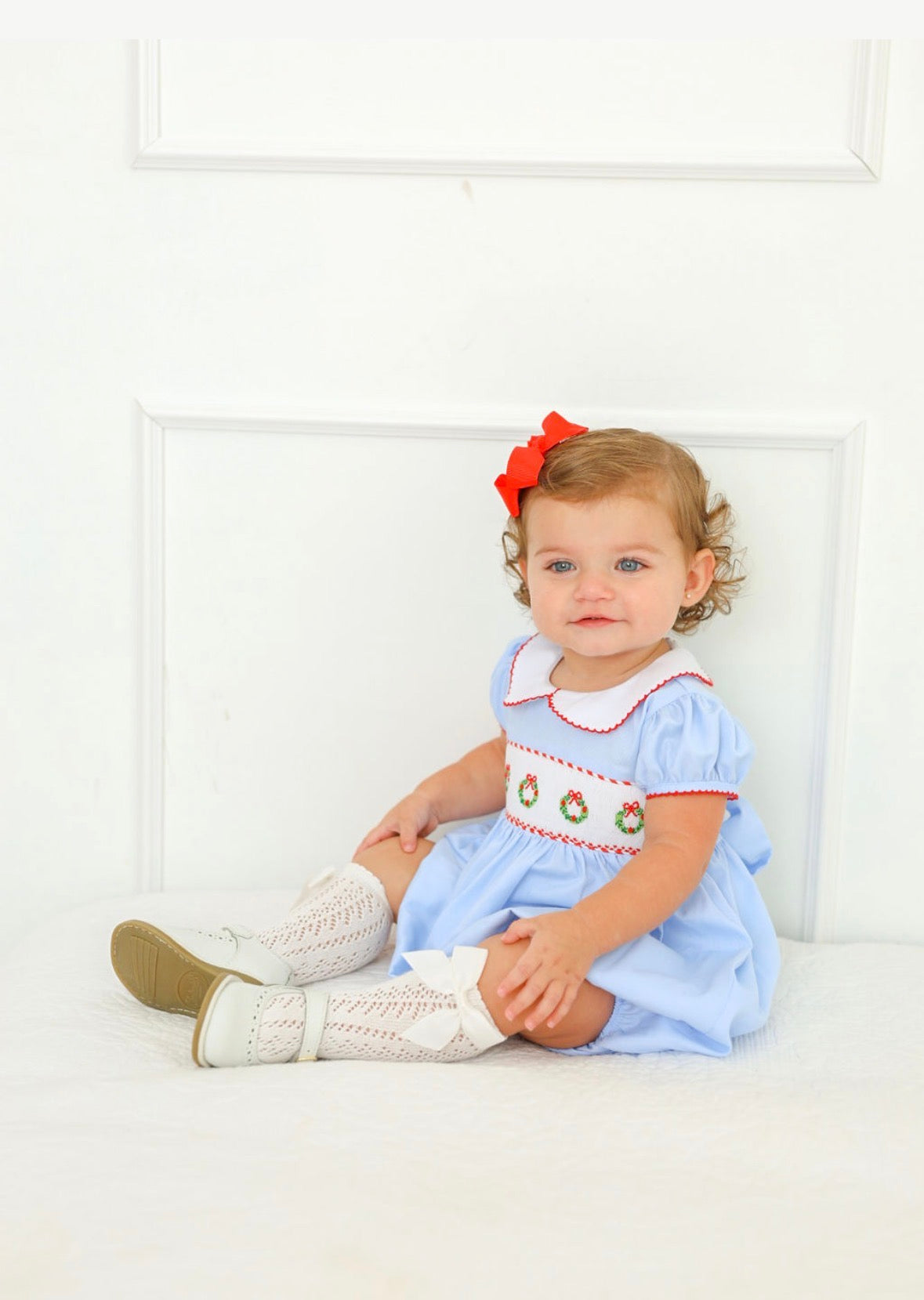 Wreath Hand Smocked Bubble