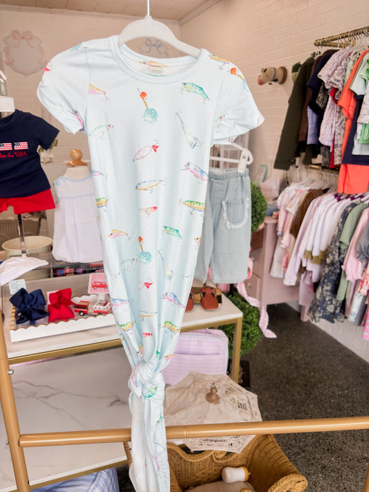 Fish Hooks Baby Gown