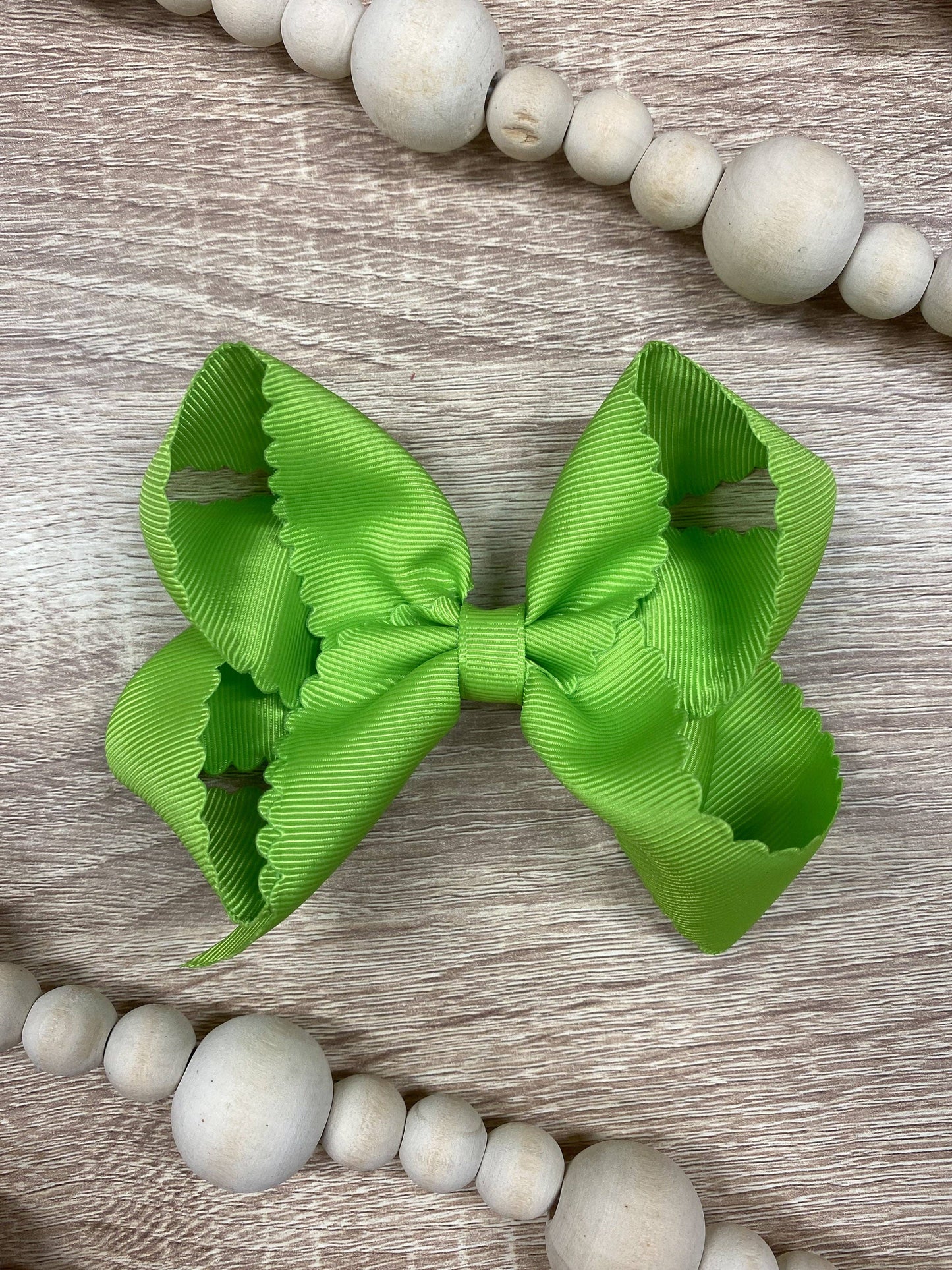 Oversize Scalloped Hair Bows - Alligator Clip - 5.5" Girls