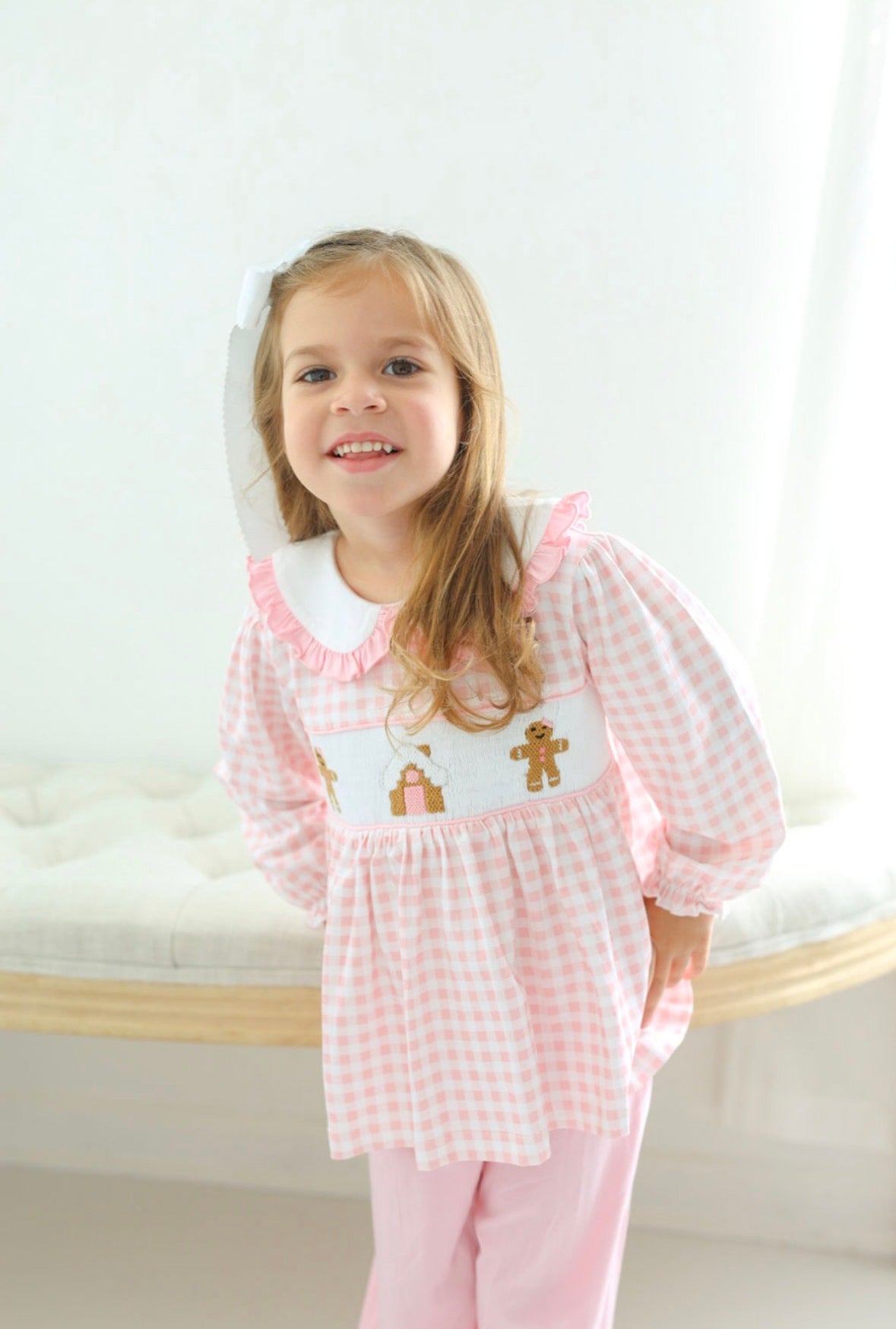 Gingerbread Hand Smocked Set