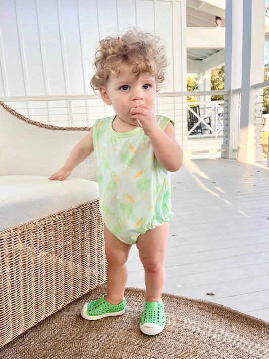 Mint Pelican Bubble Romper
