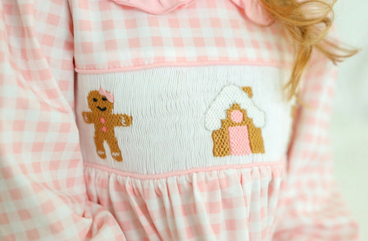 Gingerbread Hand Smocked Set