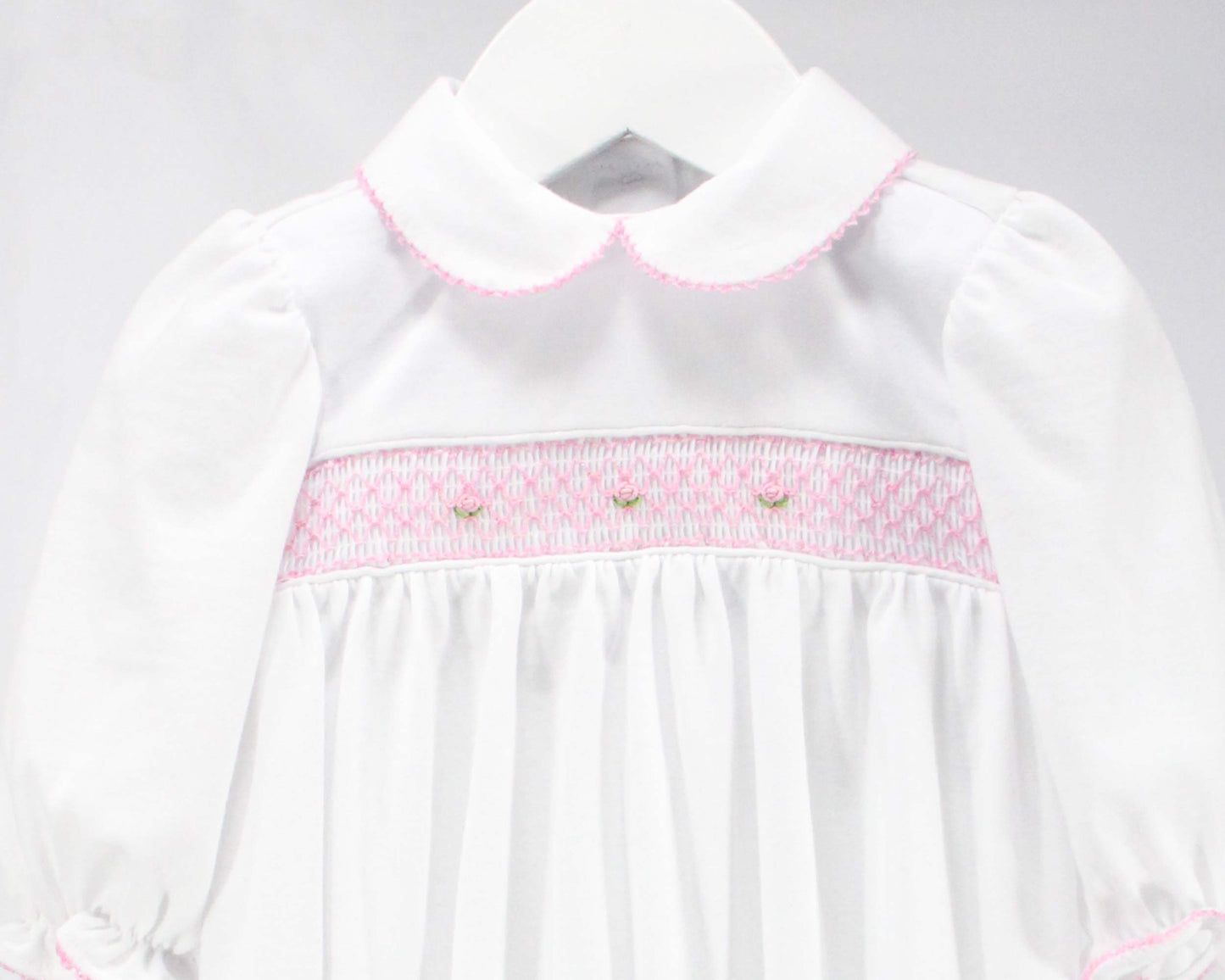 White and Pink Geometric Claire Gown