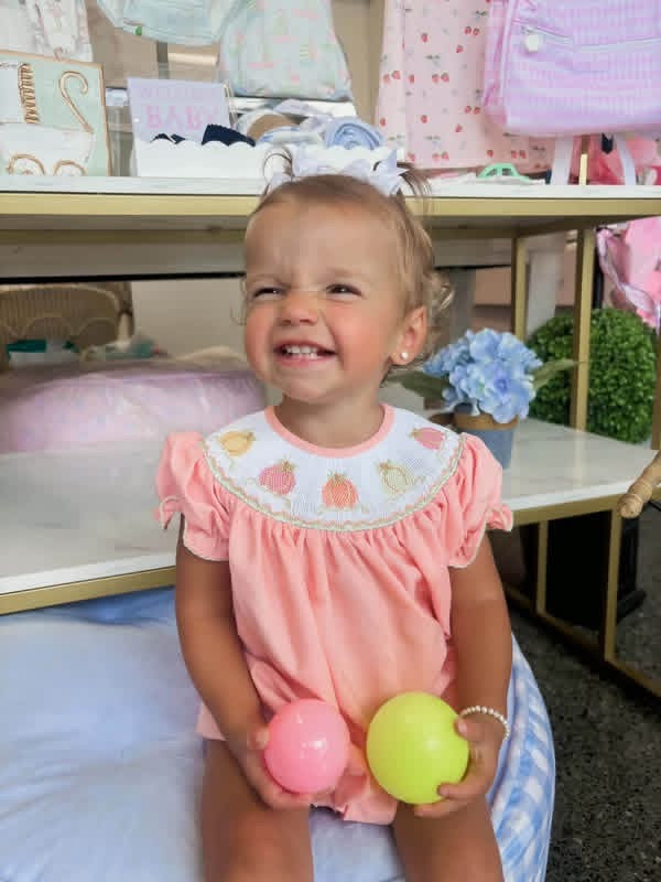 Hand smocked pumpkin bubble