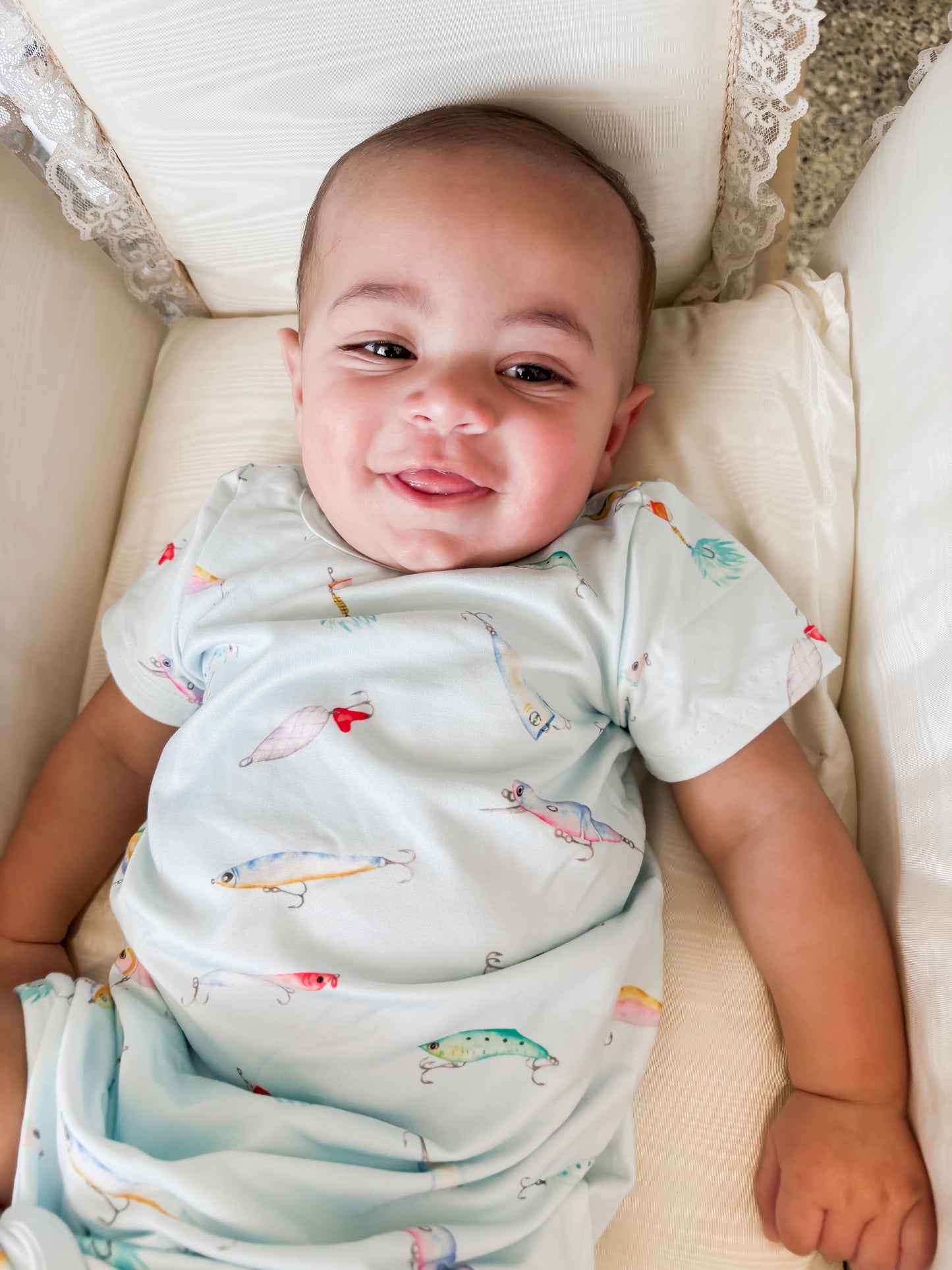 Fish Hooks Baby Gown