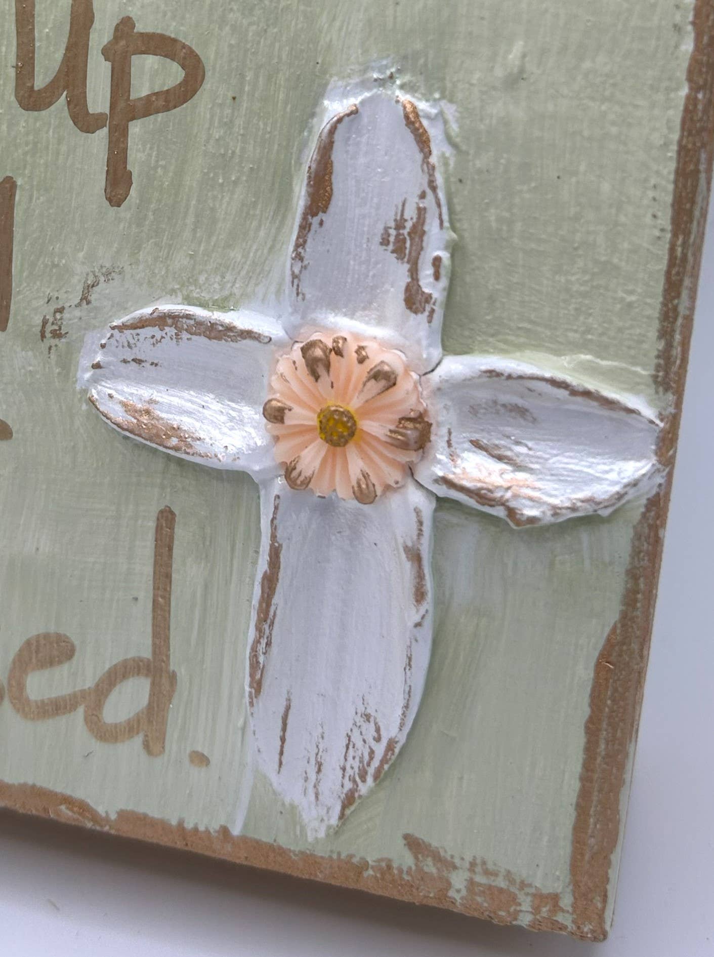 Mother's day gift block | cross crown heart love