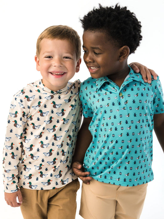 Boys Mallard Marsh Duck Performance Hooded Shirt