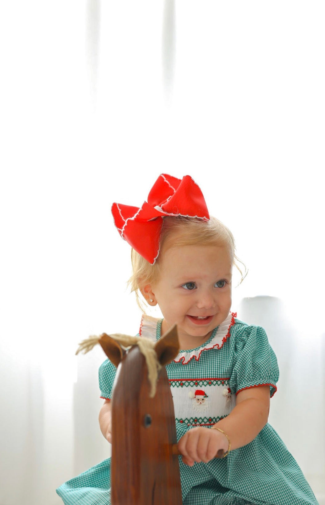 Santa Hand Smocked Bubble