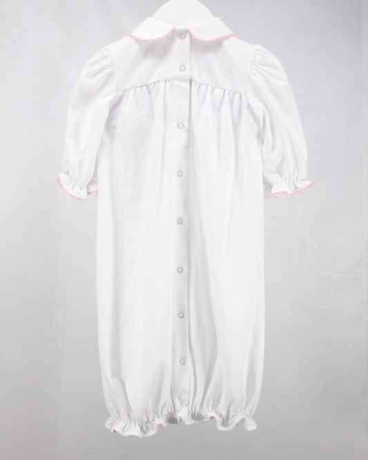 White and Pink Geometric Claire Gown