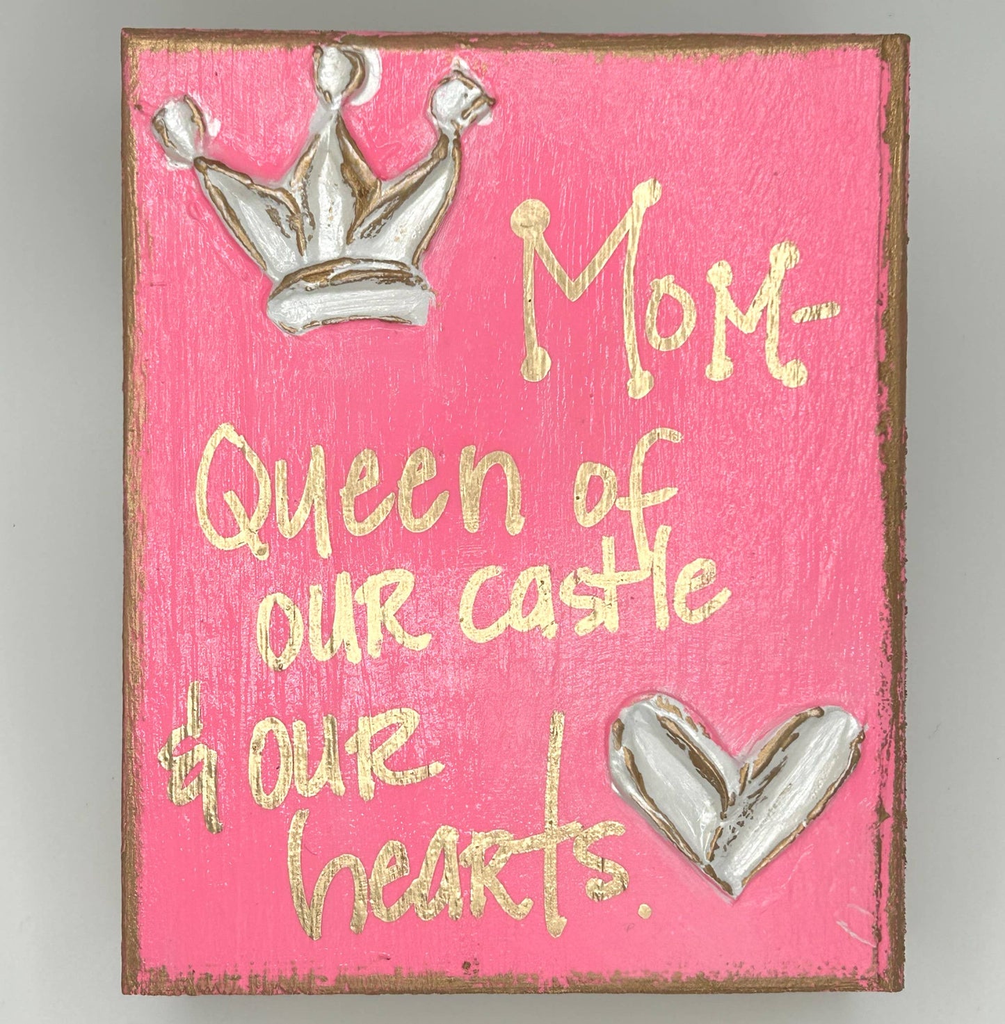 Mother's day gift block | cross crown heart love