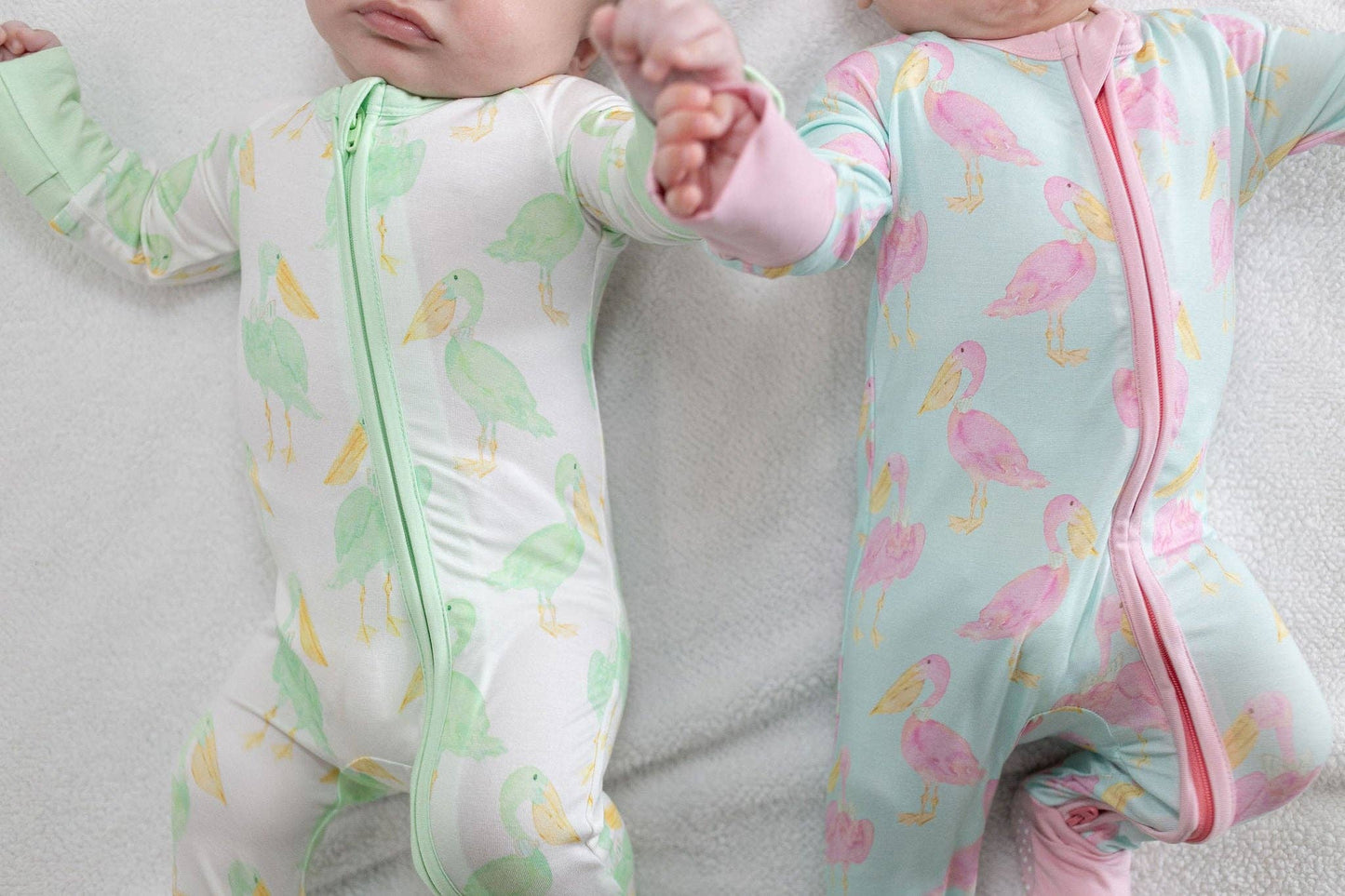 Pink Pelican Zipper Onesie