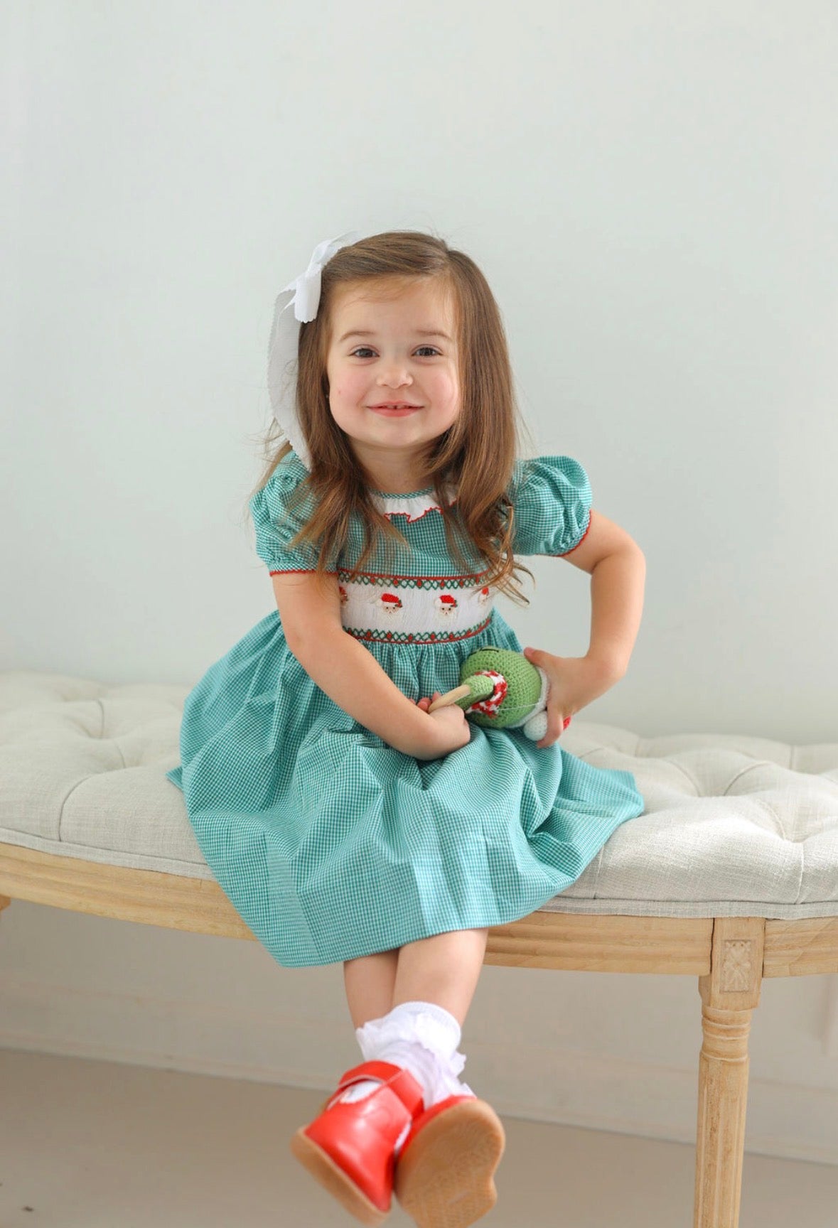 Santa Hand Smocked Dress