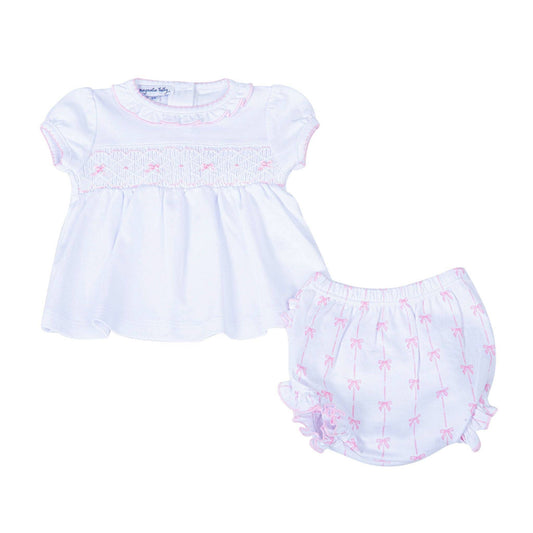 Amelia's Classics Solid Smocked Diaper Cover Set