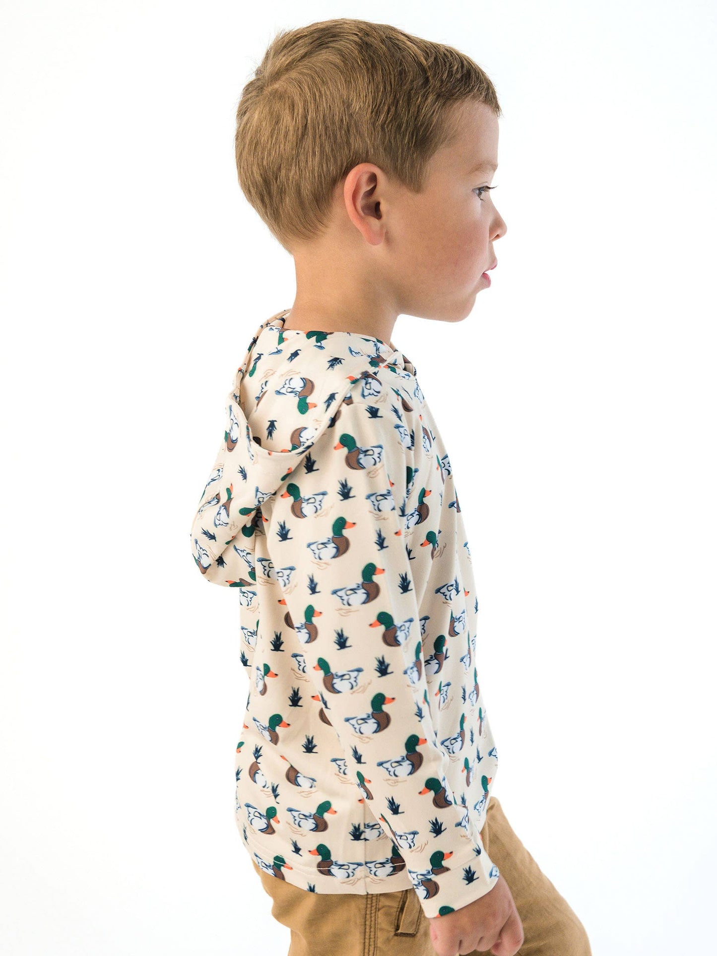 Boys Mallard Marsh Duck Performance Hooded Shirt