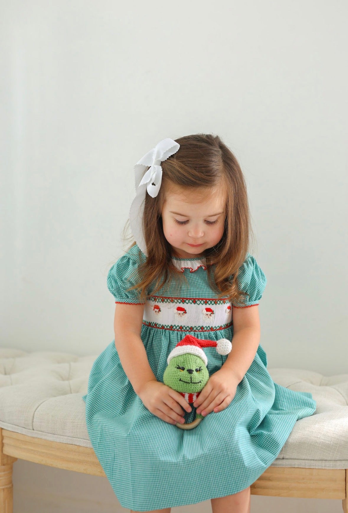 Santa Hand Smocked Dress
