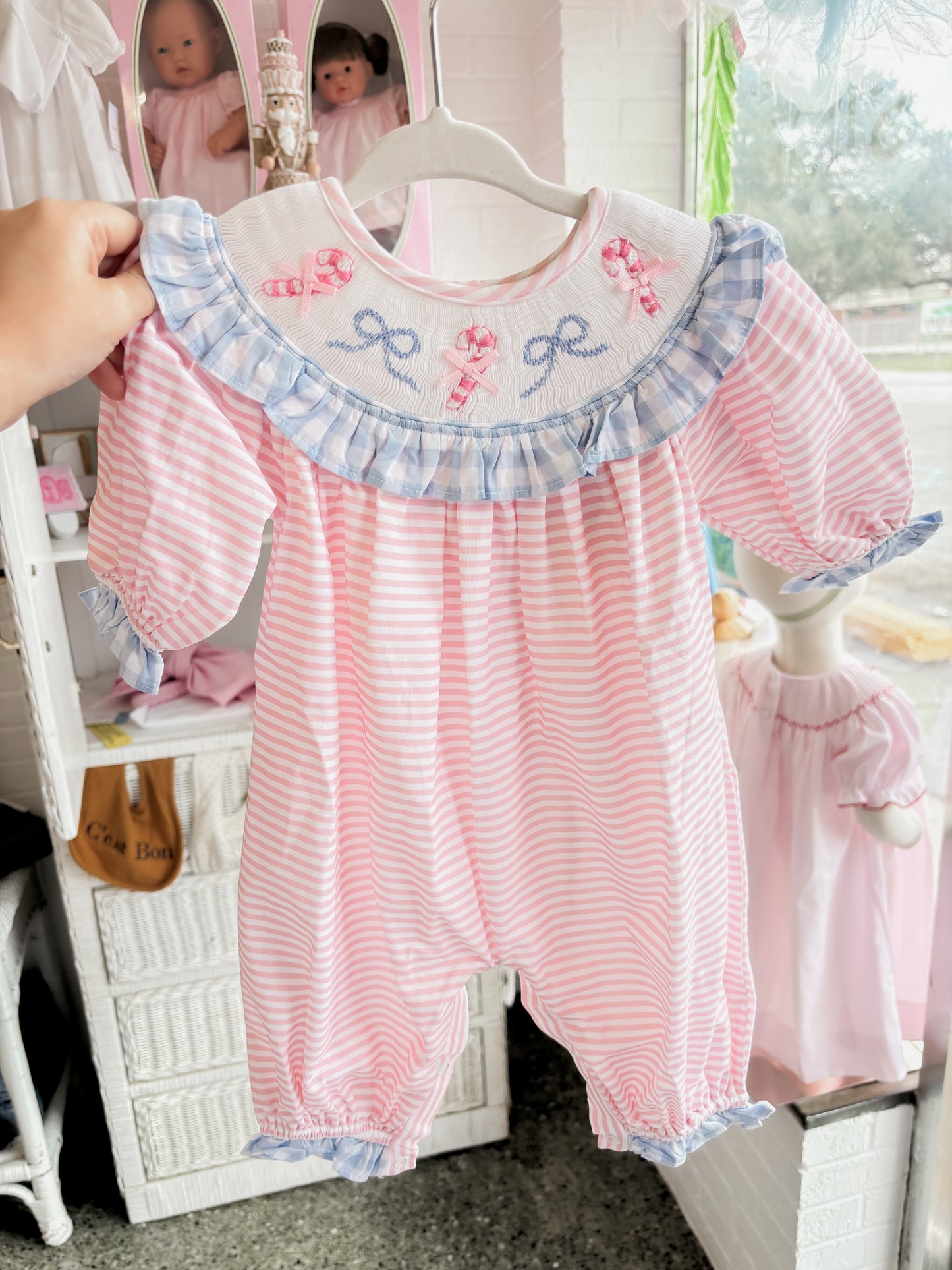 Candy Cane Bow Smock