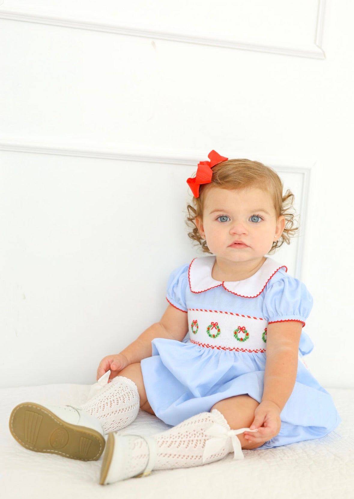 Wreath Hand Smocked Bubble