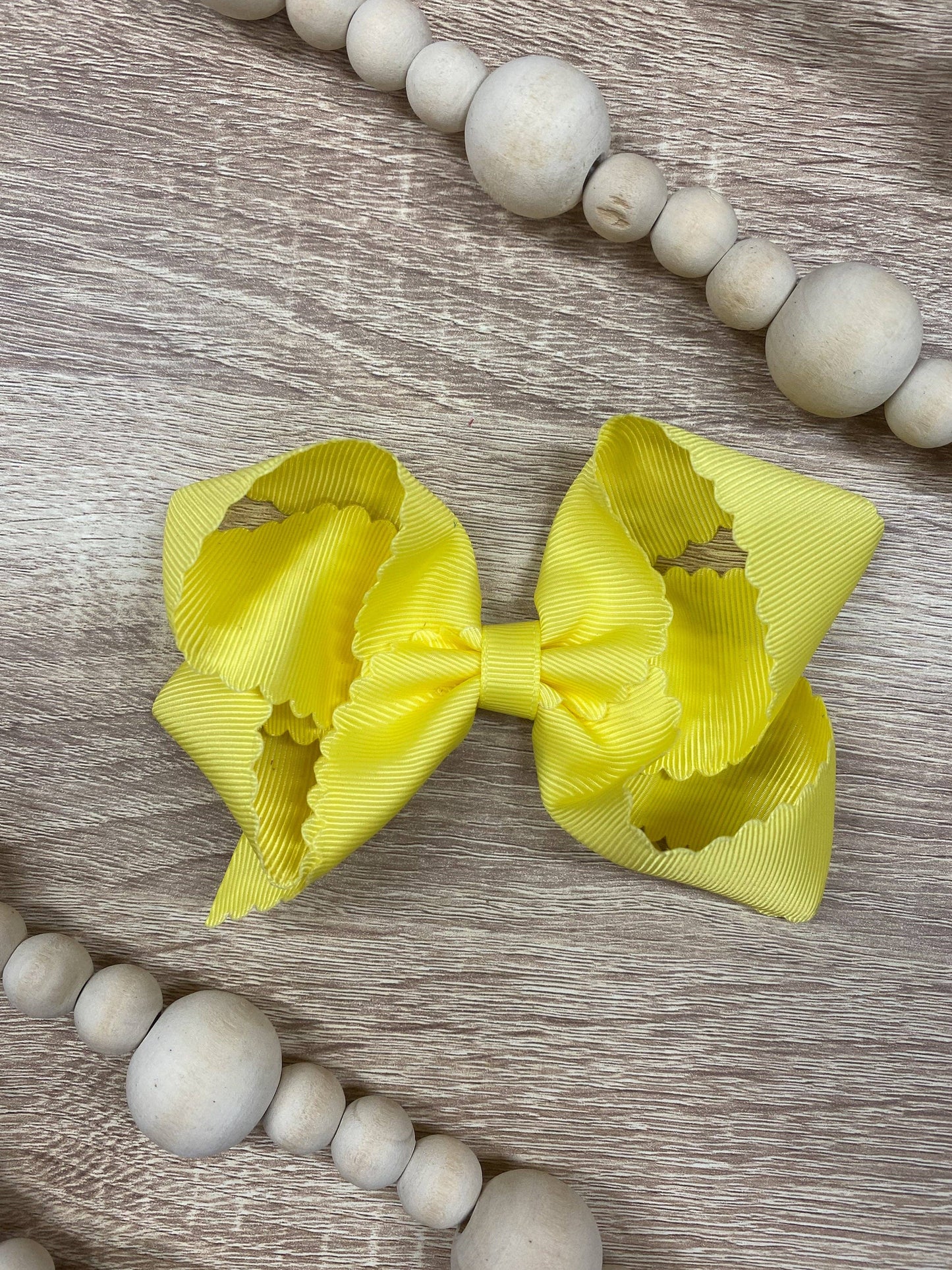 Oversize Scalloped Hair Bows - Alligator Clip - 5.5" Girls