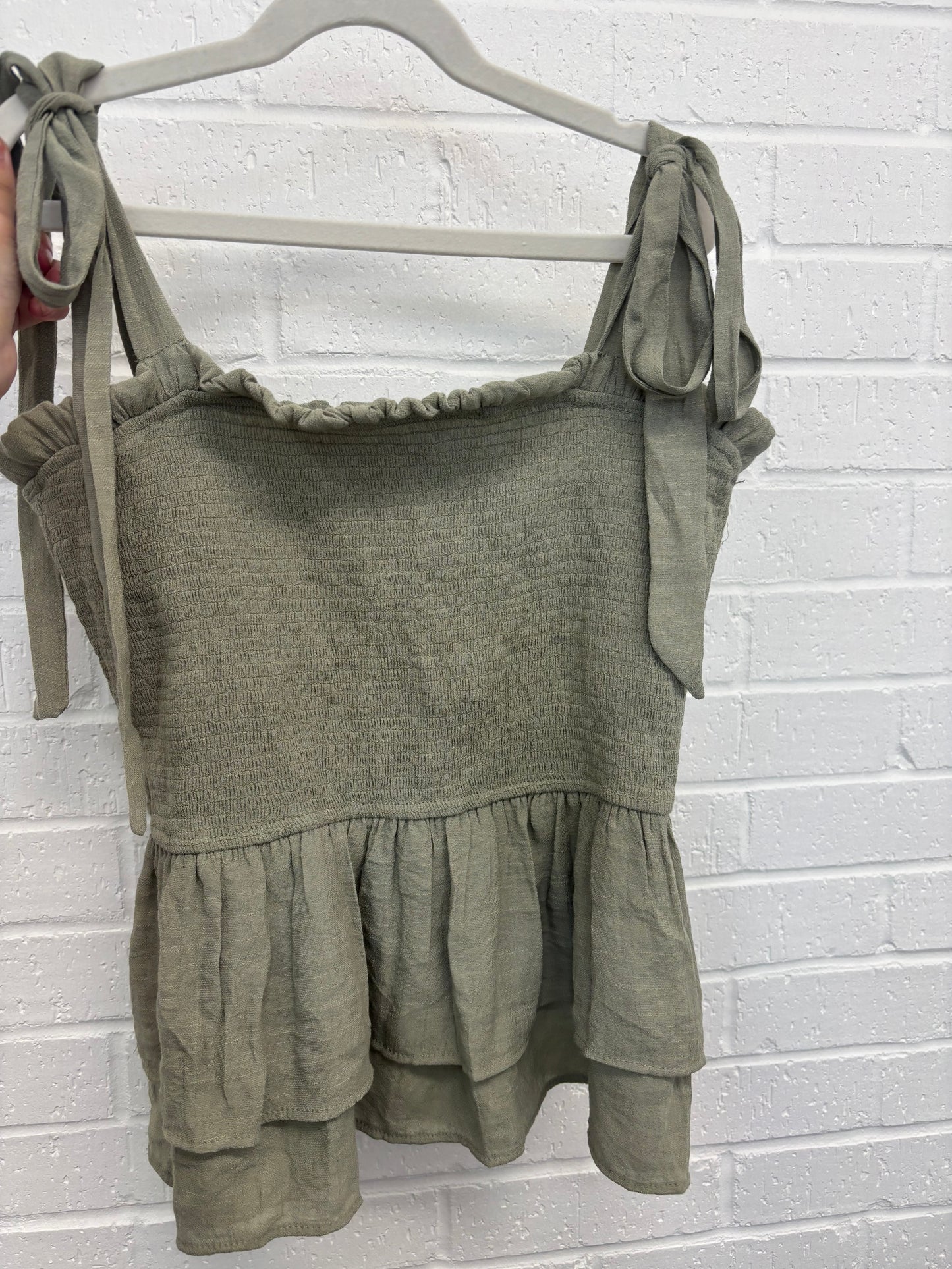 Green tank blouse
