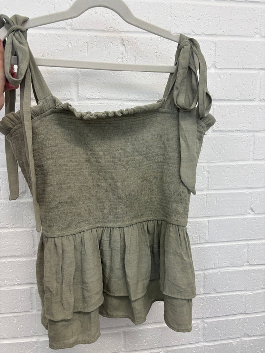 Green tank blouse