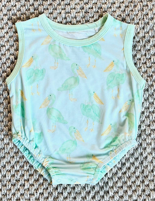 Mint Pelican Bubble Romper