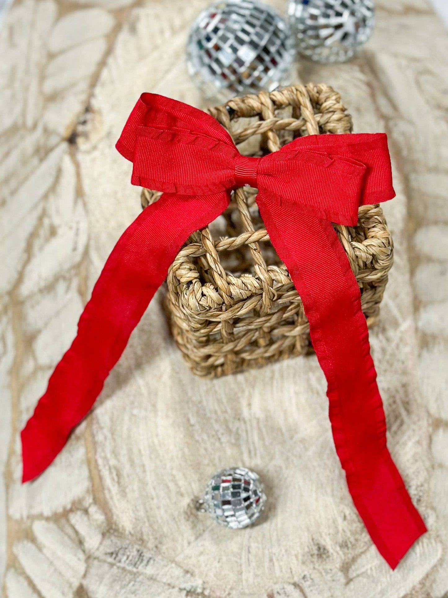Ruffle Edge Ribbon Hair Bow - Alligator Clip - 5" NEW COLORS