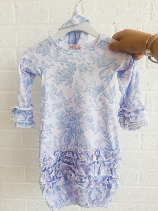 Blue Baby Gown & Bow