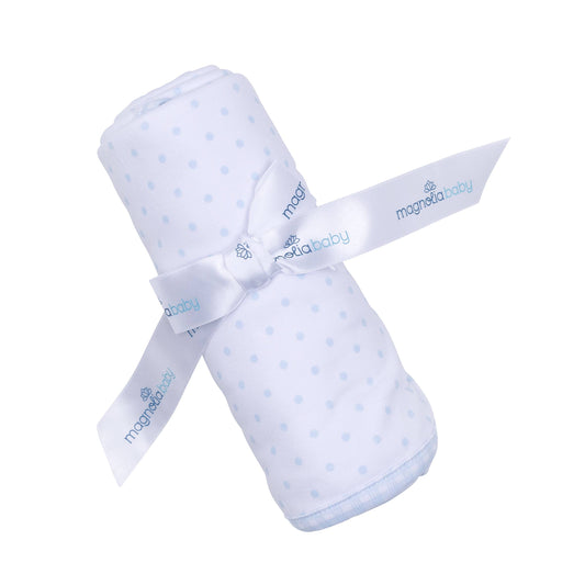 Gingham Dots Blanket - Blue