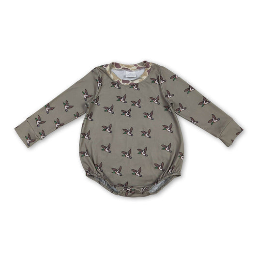 Long sleeves camo duck baby boy hunting romper