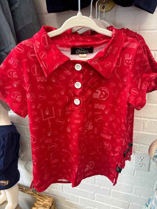 Red Game Day Polo