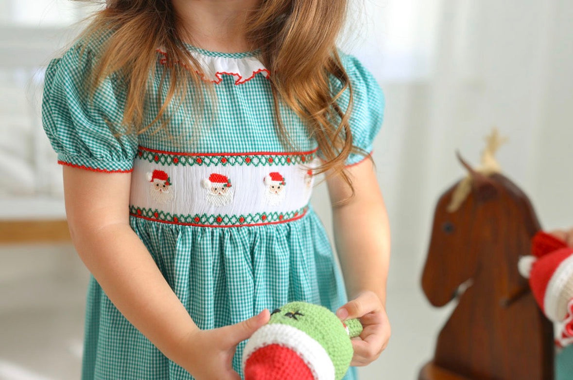 Santa Hand Smocked Dress