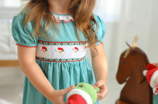 Santa Hand Smocked Dress