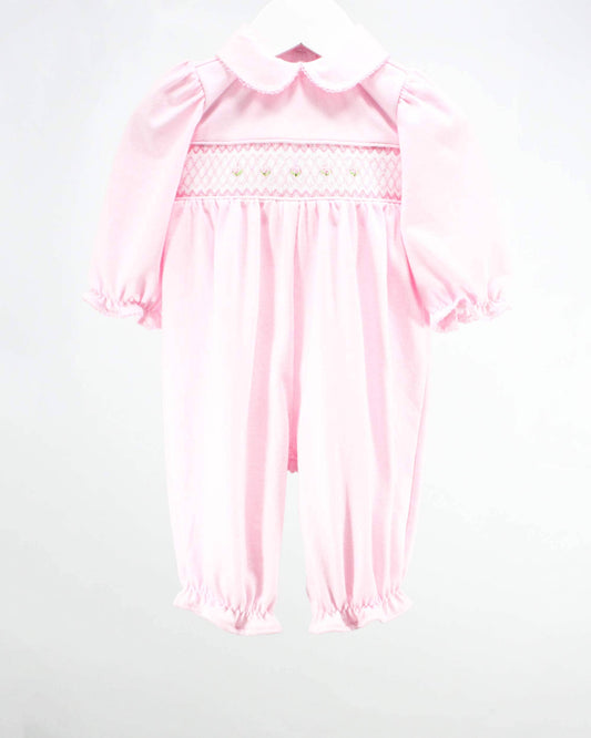 Pink and White Goemetric Claire Romper