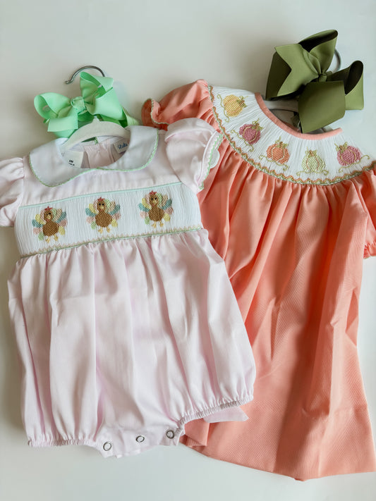 PUMPKIN hand smocked dress