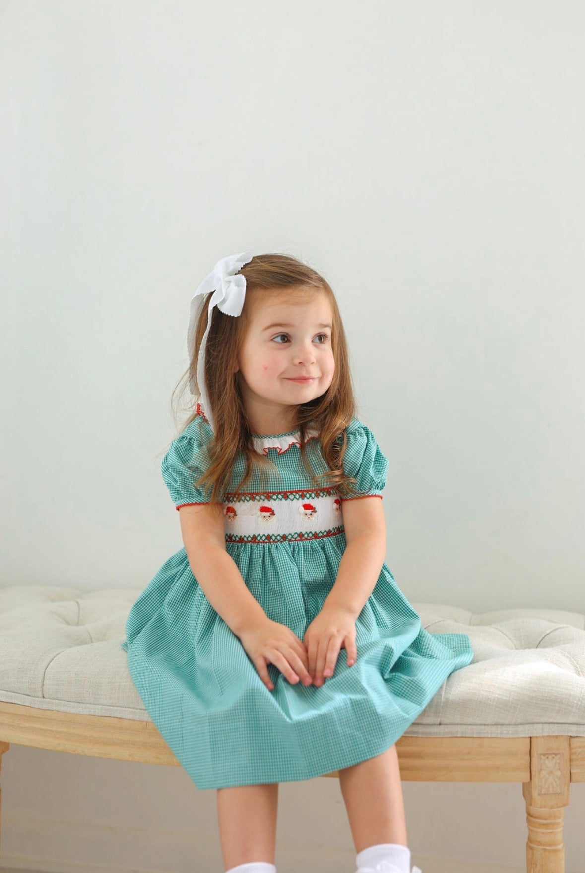Santa Hand Smocked Dress