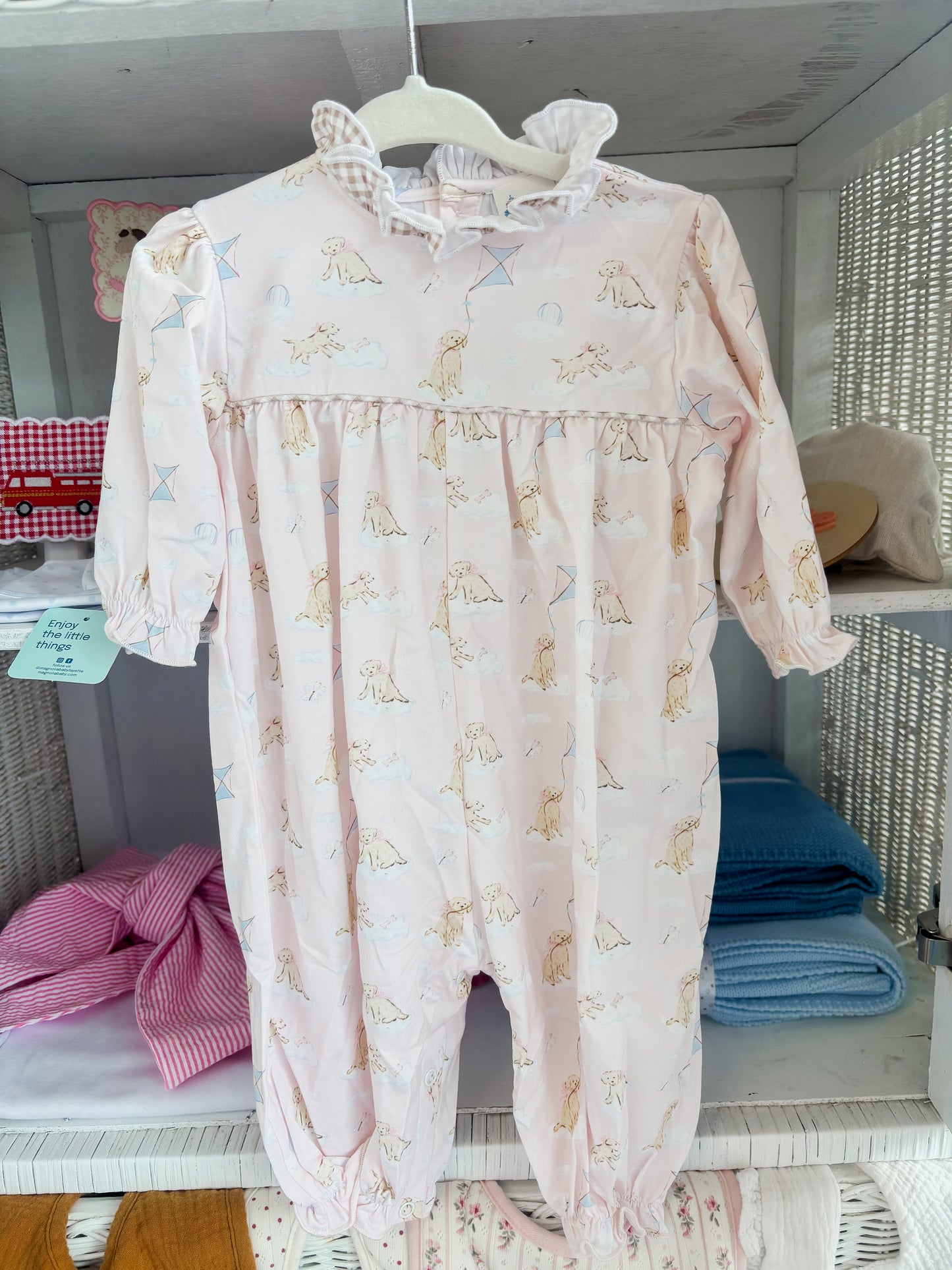 Pima Sky Pup Girls Romper