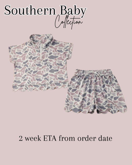 ETA OCTOBER: Girls Gray Camo Set