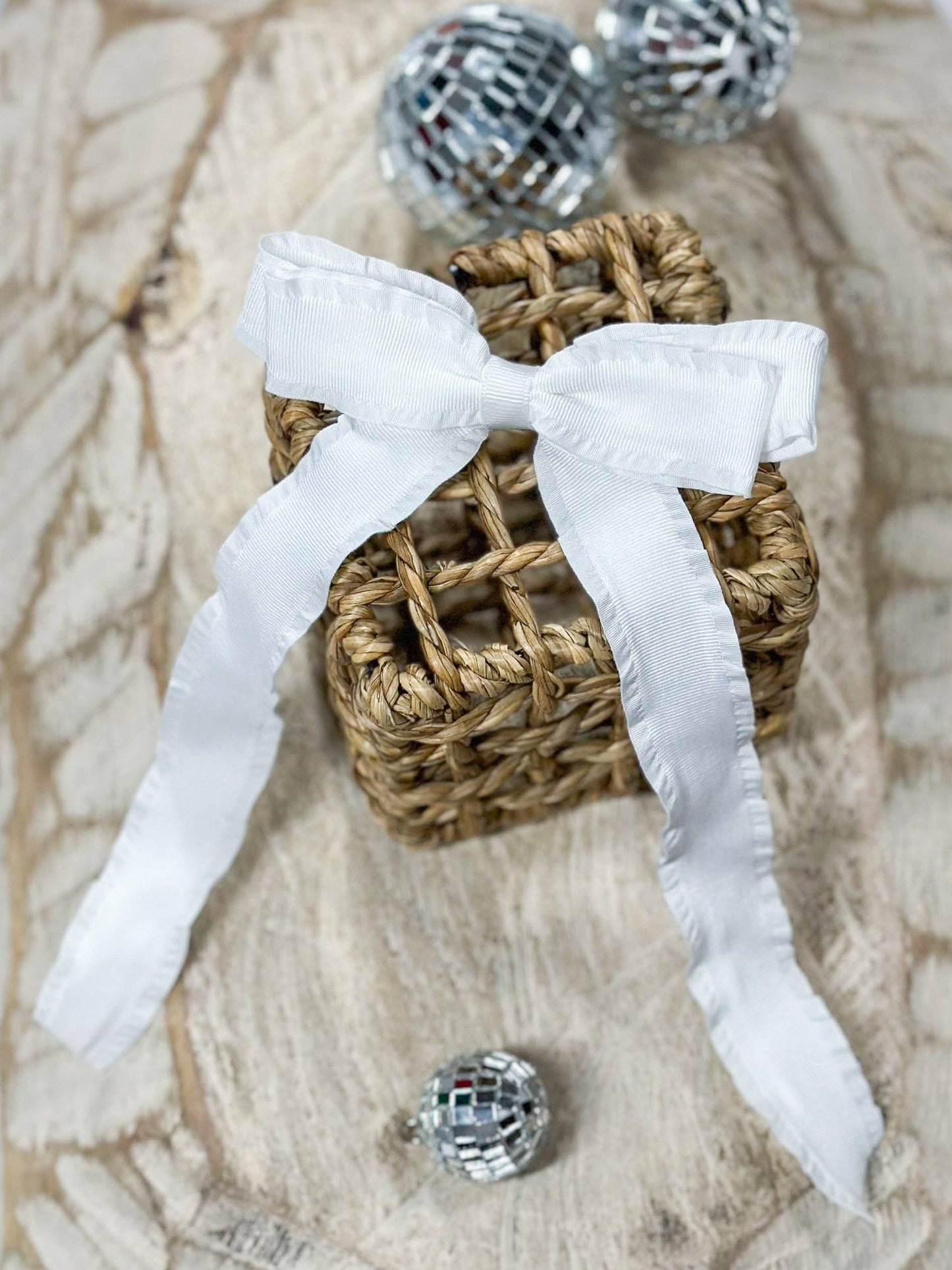 Ruffle Edge Ribbon Hair Bow - Alligator Clip - 5" NEW COLORS