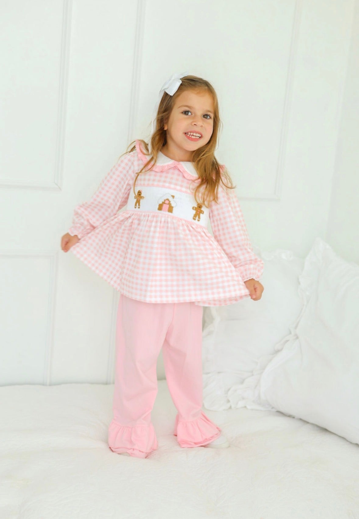 Gingerbread Hand Smocked Set