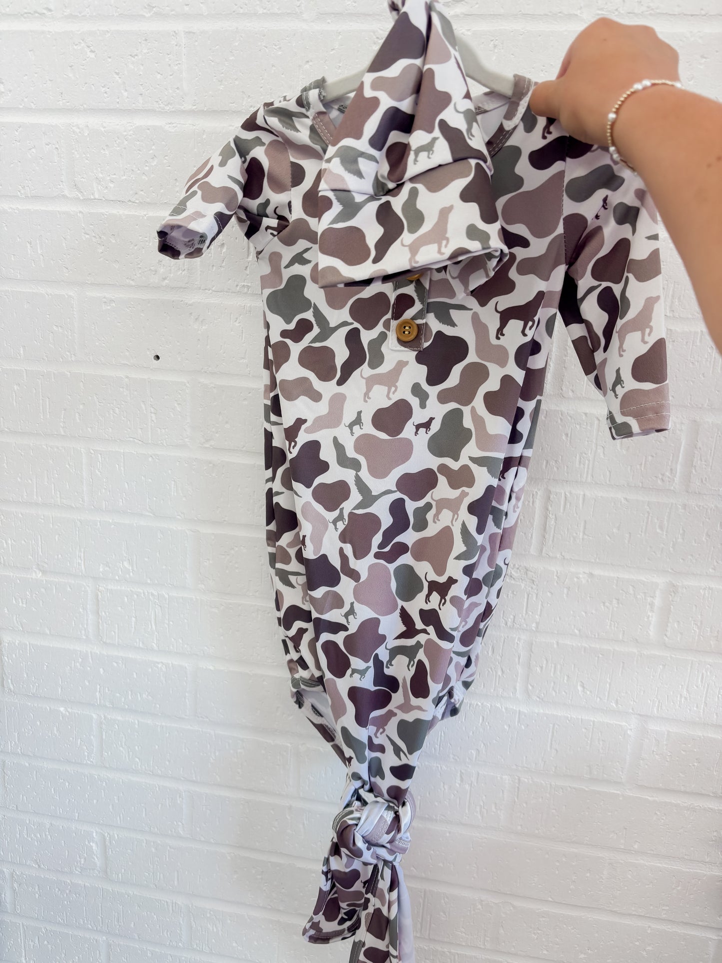 Camo Knot Gown & Hat