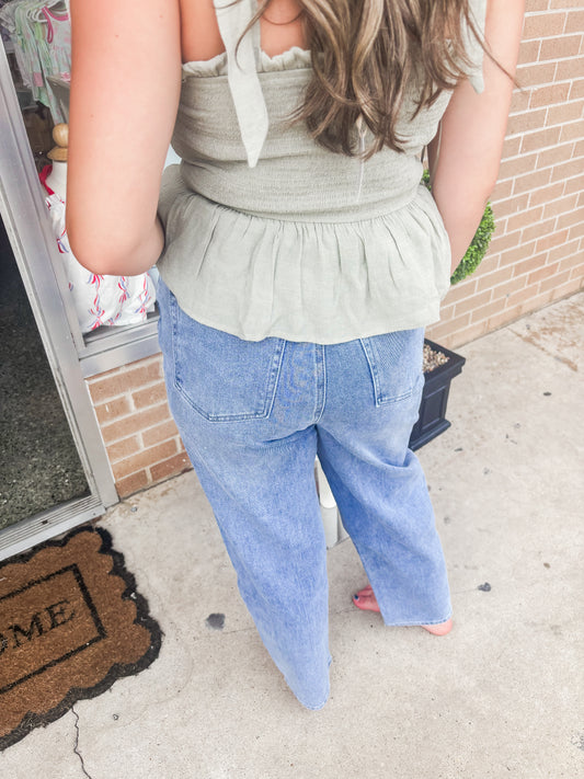 Straight leg jeans