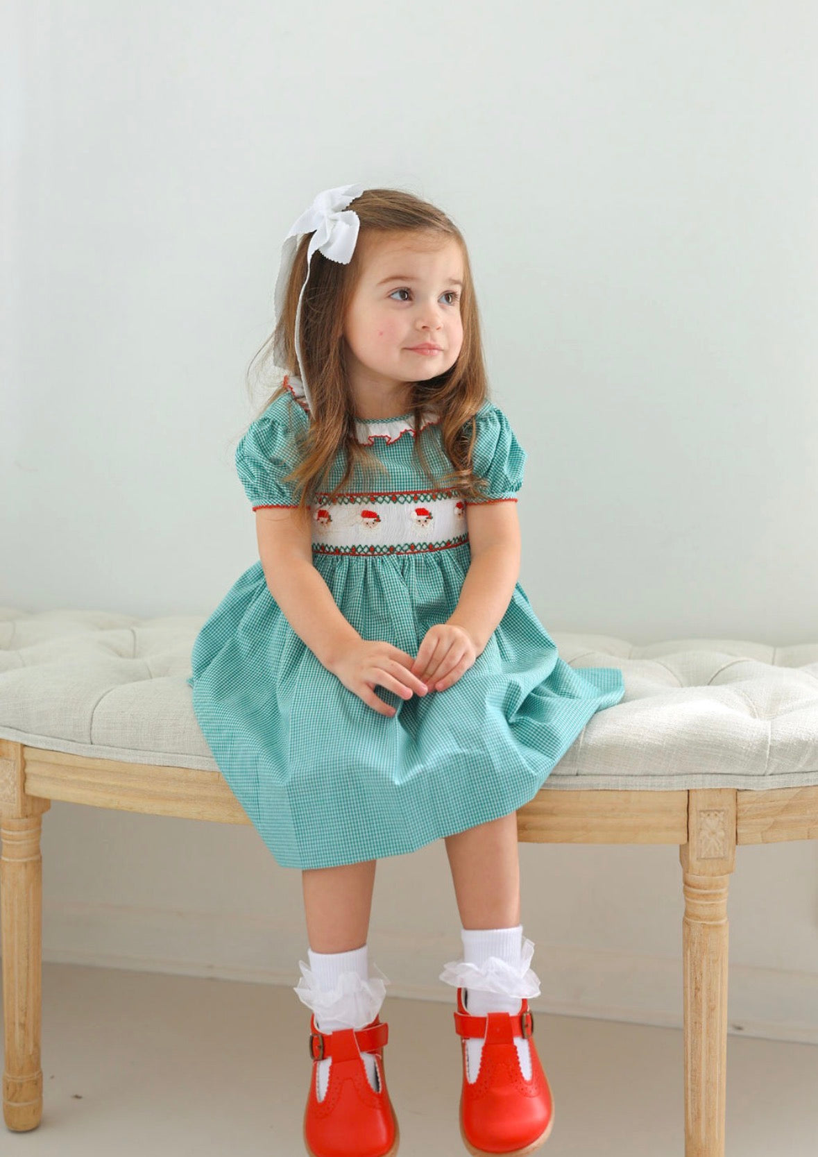 Santa Hand Smocked Dress