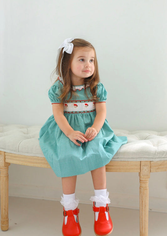 Santa Hand Smocked Dress