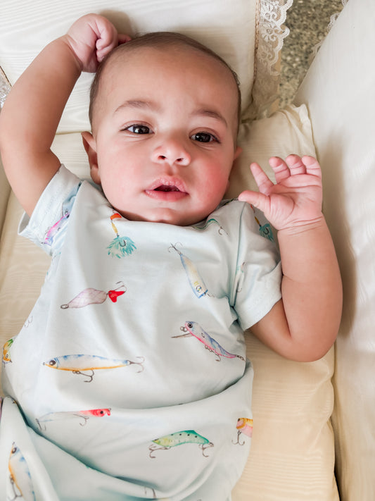 Fish Hooks Baby Gown