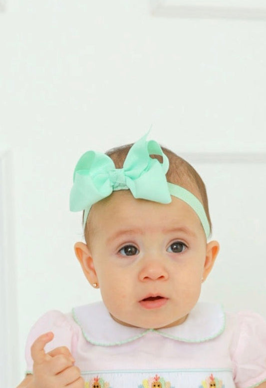 Mint Baby Headband Bow