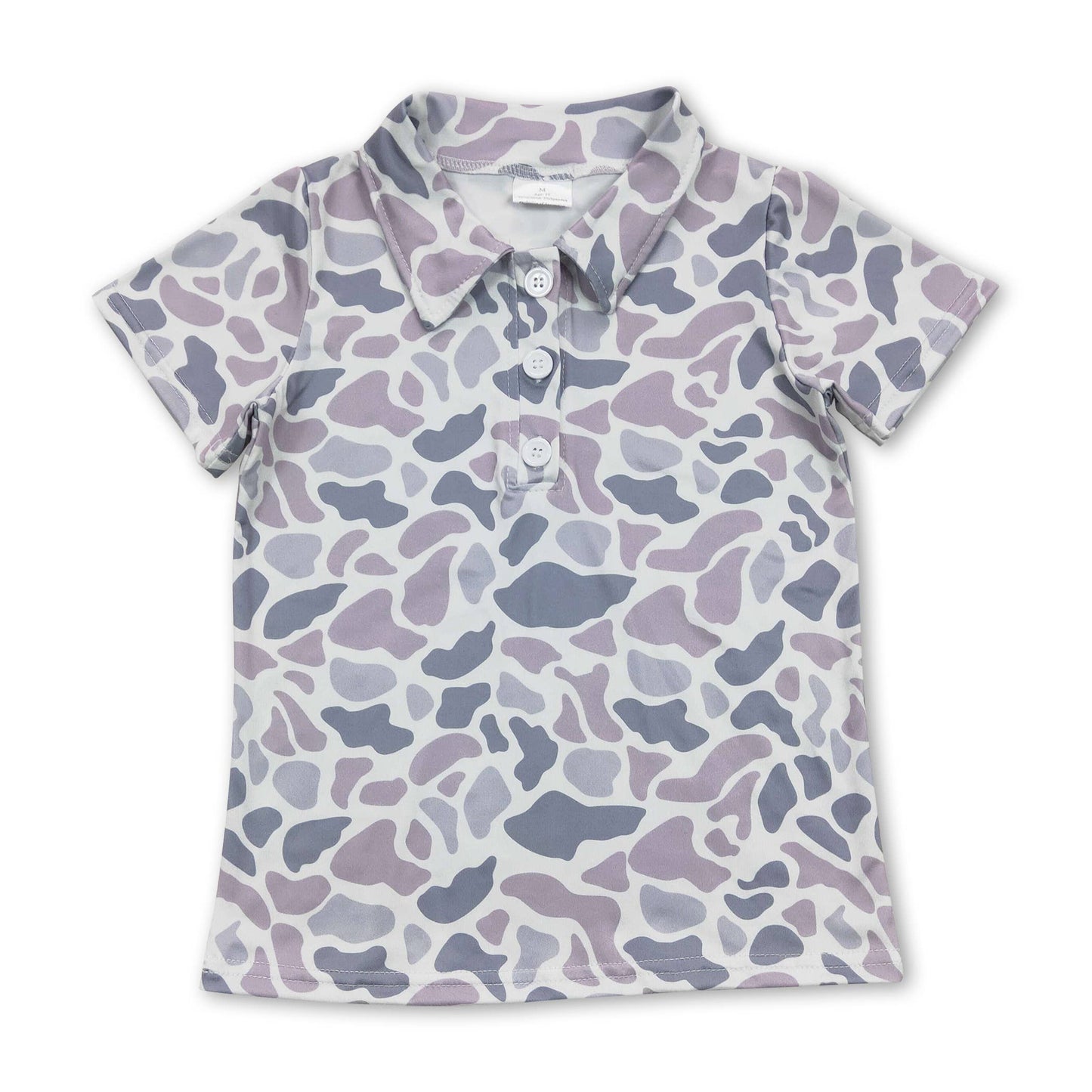 Short sleeves camo kids boys polo shirt