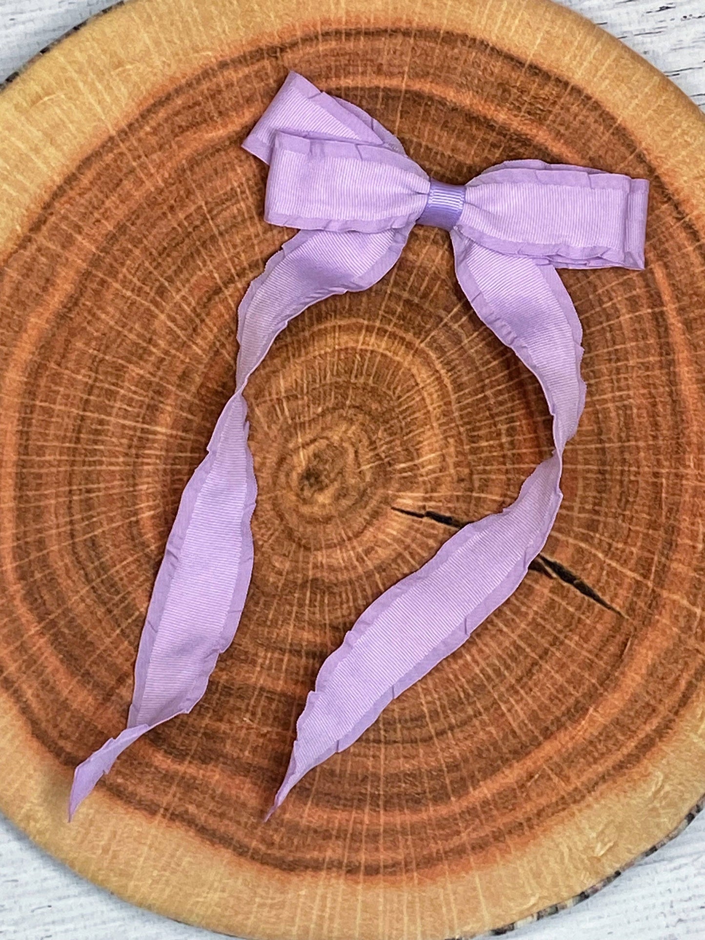 Ruffle Edge Ribbon Hair Bow - Alligator Clip - 5" NEW COLORS