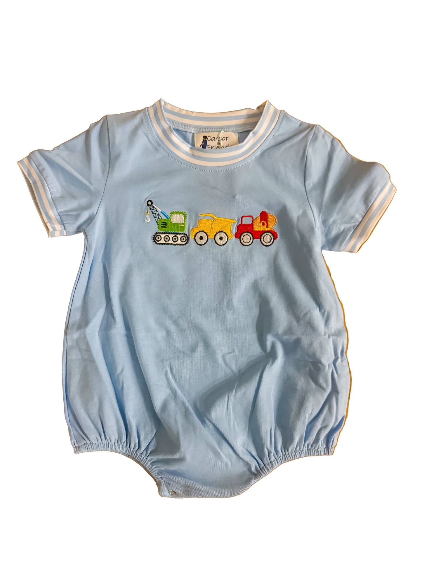 Construction Trucks Embroidered Bubble