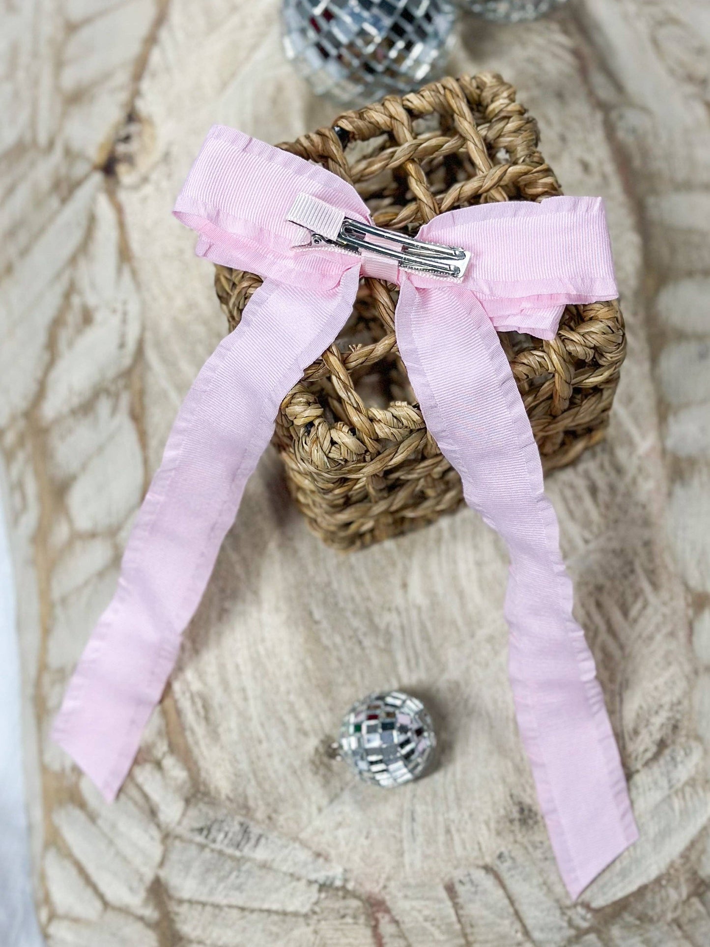 Ruffle Edge Ribbon Hair Bow - Alligator Clip - 5" NEW COLORS