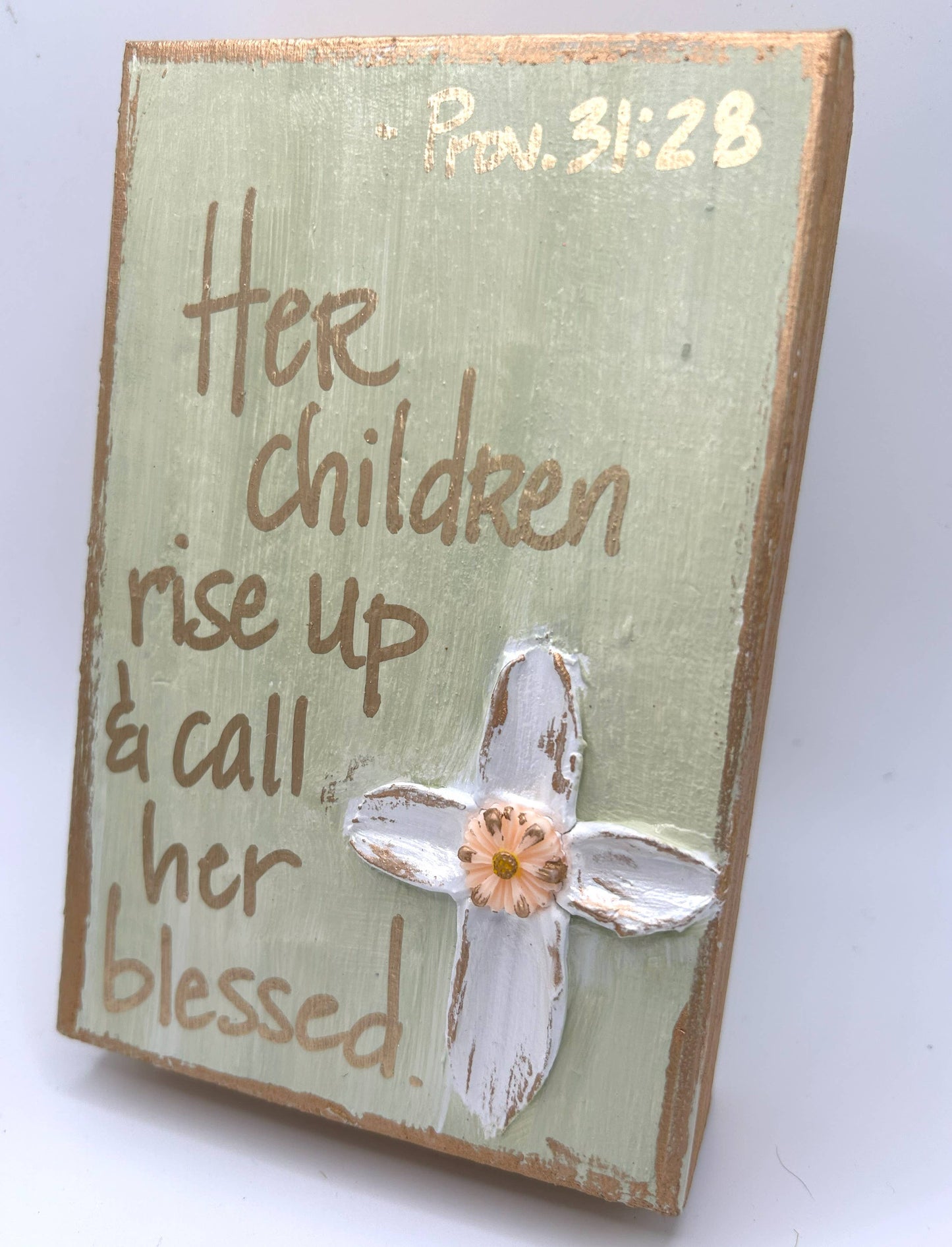 Mother's day gift block |  cross  crown  heart  love
